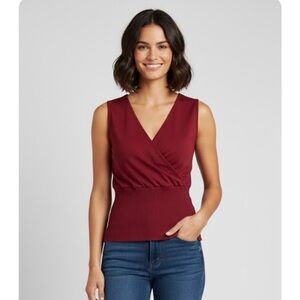 WORTHINGTON V-Neck Criss Cross Front Pullover Top, Women’s XL, Red